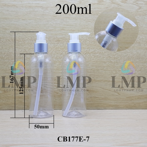 Chai 24g vai tròn vòi van xi 1 viền 200ml
