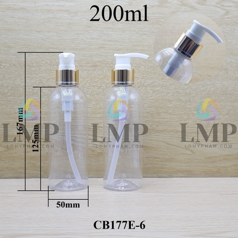 Chai 24g vai tròn vòi van xi 1 viền 200ml