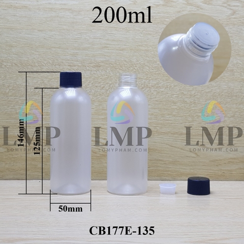 Chai 24g vai tròn nắp vặn sọc 200ml