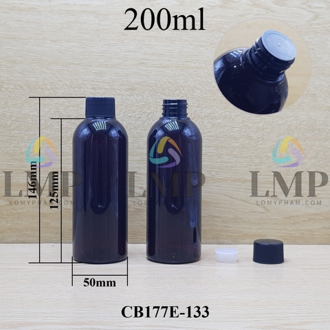 Chai 24g vai tròn nắp vặn sọc 200ml