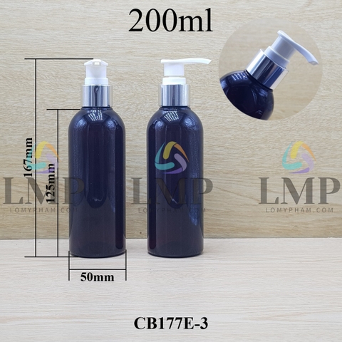 Chai 24g vai tròn vòi van xi KO viền 200ml