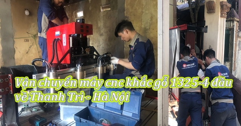 Vận chuyển máy cnc khắc gỗ 1325-4 đầu về Thanh Trì - Hà Nội