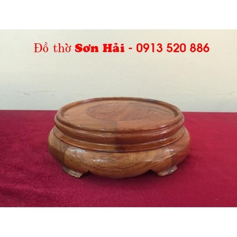 Đế bát hương gỗ tròn đẹp, mẫu cổ, gỗ hương, đường kính 15cm