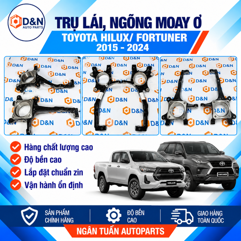 Trụ lái, ngõng moay ơ Toyota Hilux, Fortuner 2015-2024 | 43211- KK010, 43212-KK010