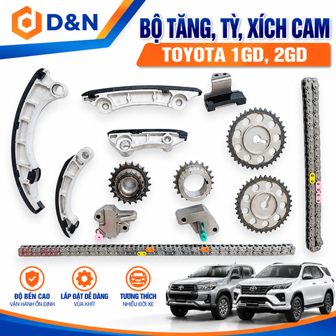 Bộ tăng tỳ xích cam Toyota Fortuner, Hilux 1GD, 2GD máy dầu