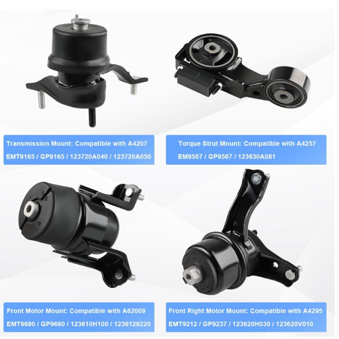 Bộ cao su chân máy toyota Sienna 2004-2010 3.5L |12360-0P050, 12362-0P040, 12372-0A050, 12309-0P050