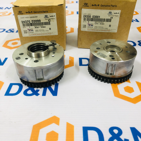 Nhông cam, bánh răng cam Hyundai I10 Grand, I20, I30, Accent, Kia Morning (hút, xả)| 24350-03100/ 24350-03001, 24370-03000