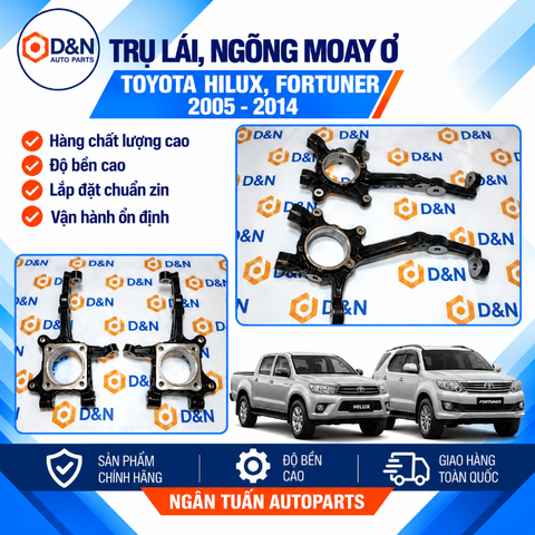 Trụ lái, ngõng moay ơ toyota hilux, fortuner 2005-2014 | 43211-0K030, 43212-0K030