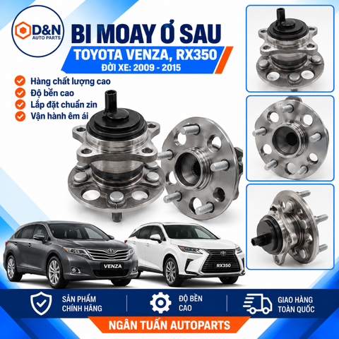 Bi moay ơ sau, bạc đạn bánh sau Toyota Venza, Lexus Rx350, Rx450 2009-2018 FWD | 42450-0T010, 42460-0T010