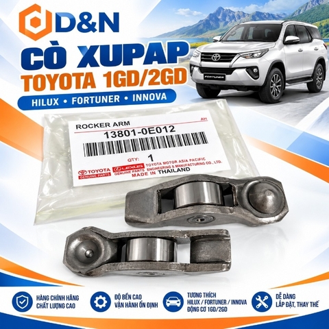 Cò xupap Toyota Fortuner, Hilux 2016-2025 1GD, 2GD | 13801-0E010, 13801-0E012