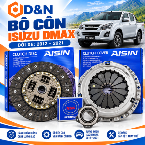 Bộ côn ly hợp Isuzu DMax, Mux 2012-2021 | 897066345 8972571240 8973165910 8979415220 8979442770 8980806610 8980961680