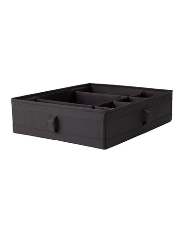 NGĂN VẢI CHIA ĐỒ SKUBB IKEA - XÁM ĐẬM 44x34x11 cm