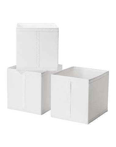 BỘ 3 HỘP VẢI ĐỰNG ĐỒ IKEA SKUBB - TRẮNG 31x34x33 cm