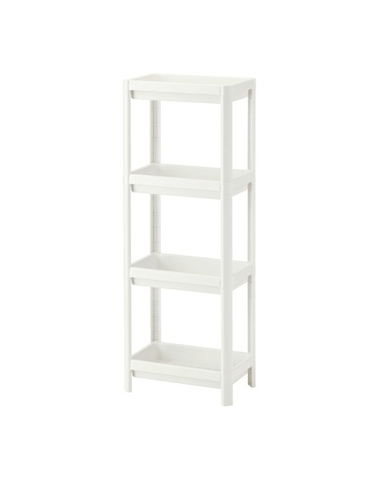 KỆ NHỰA 4 TẦNG VESKEN IKEA - TRẮNG 37x23x101 cm