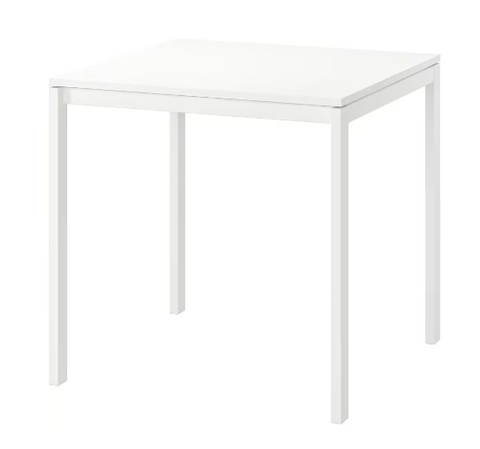 BỘ BÀN 2 GHẾ MELLTORP / NISSE HEJHOME IKEA - Màu trắng 75x75 cm