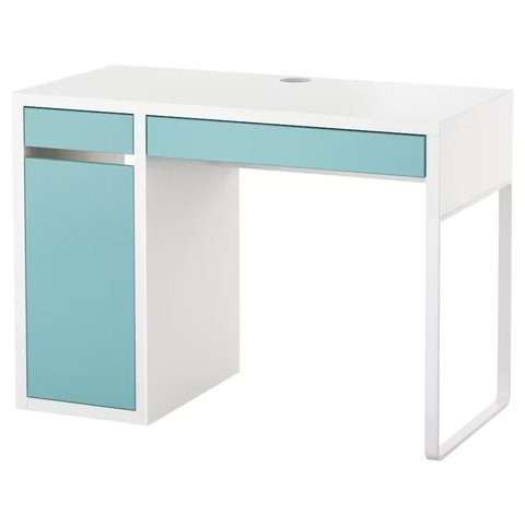 BÀN ĐƠN MICKE IKEA - TRẮNG/XANH 105x50 cm