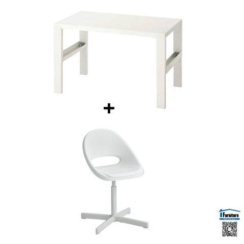 COMBO BÀN GHẾ TRẺ EM PÅHL / LOBERGET IKEA - TRẮNG 96x58 cm