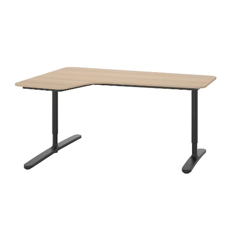 BÀN LÀM VIỆC GÓC BÊN TRÁI BEKANT IKEA - SỒI / ĐEN 160x110 cm