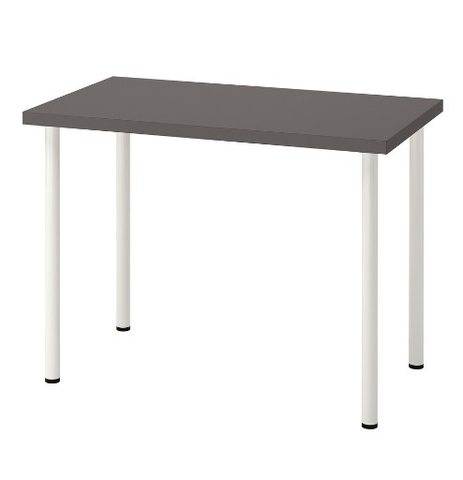 BÀN LÀM VIỆC LINNMON / ADILS IKEA - XÁM ĐẬM / TRẮNG 100x60 cm