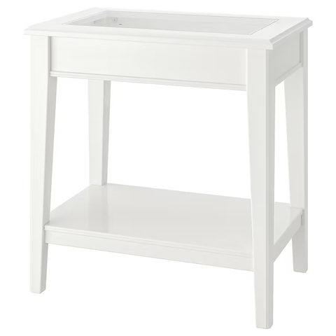 BÀN PHỤ MẶT KÍNH LIATORP IKEA - TRẮNG 57x40 cm