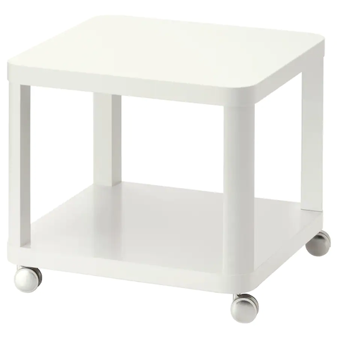 BÀN PHỤ CÓ BÁNH XE TINGBY IKEA - TRẮNG 50x50 cm