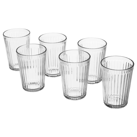 BỘ 6 CỐC THỦY TINH VARDAGEN IKEA - TRẮNG 200 ml