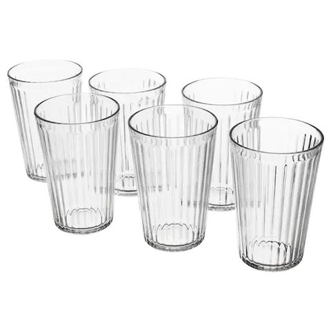 BỘ 6 CỐC THỦY TINH VARDAGEN IKEA - TRẮNG 430 ml