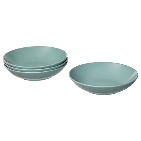 BỘ 4 ĐĨA SỨ FÄRGKLAR IKEA - XANH NGỌC LAM 23 cm