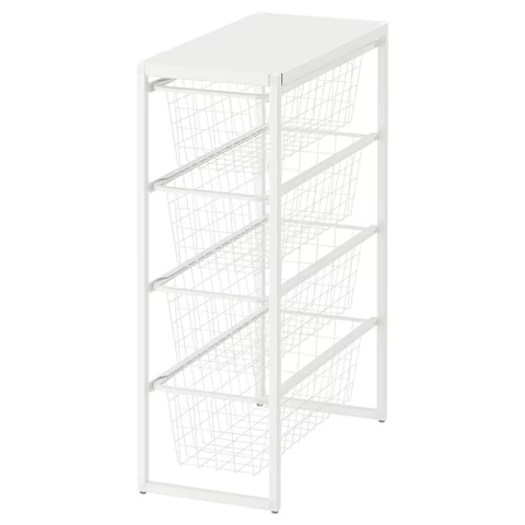 BỘ KHUNG GIỎ LƯU TRỮ CÓ KỆ KONAXEL IKEA - TRẮNG 25 x51x70 cm