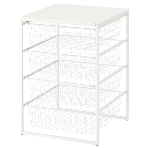 BỘ KHUNG GIỎ LƯU TRỮ CÓ KỆ KONAXEL IKEA - TRẮNG 50 x51x70 cm