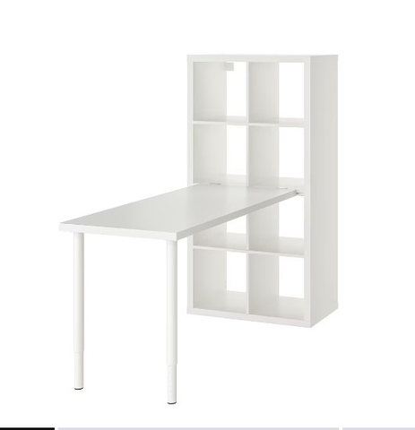 COMBO BỘ BÀN VÀ KỆ VĂN PHÒNG KALLAX / LAGKAPTEN IKEA - TRẮNG 77x159x147 cm