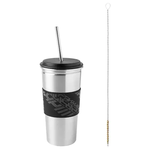 CỐC CÓ NẮP LÅNESPELARE IKEA - ĐEN