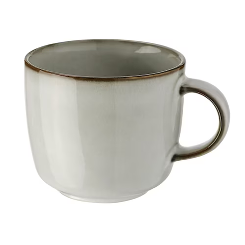 CỐC SỨ GLADELIG IKEA - XÁM TRẮNG 37 cl