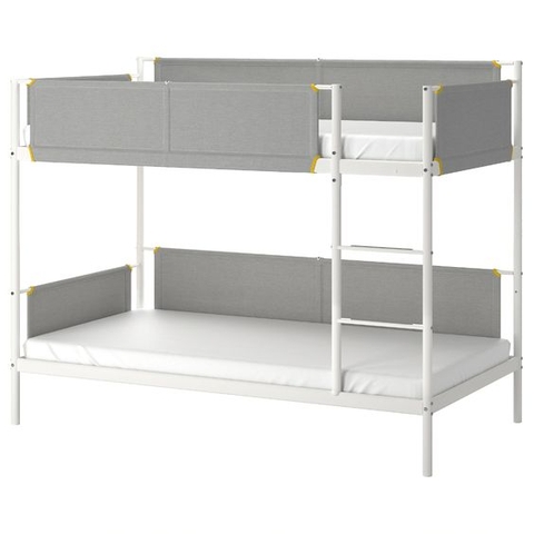 KHUNG GIƯỜNG TẦNG VITVAL IKEA - TRẮNG/XÁM NHẠT 90x200 cm