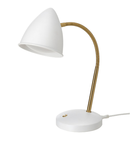 ĐÈN BÀN LED ISNÅLEN IKEA - TRẮNG/ĐỒNG