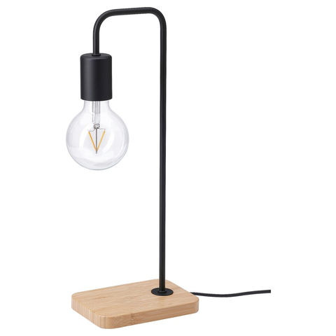 ĐÈN BÀN THỦY TINH TVÄRHAND IKEA - ĐEN/TRE 31 cm