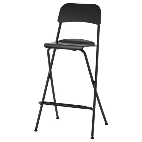 GHẾ QUẦY BAR CÓ TỰA LƯNG FRANKLIN IKEA  - ĐEN