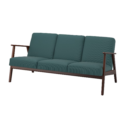 GHẾ SOFA 3 CHỖ EKENÄSET IKEA - XÁM XANH NGỌC