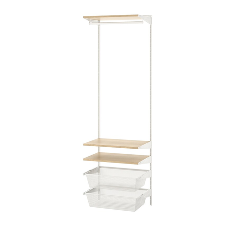 GIÁ TREO TỦ QUẦN ÁO BOAXEL IKEA - TRẮNG / SỒI 62x40x201 cm