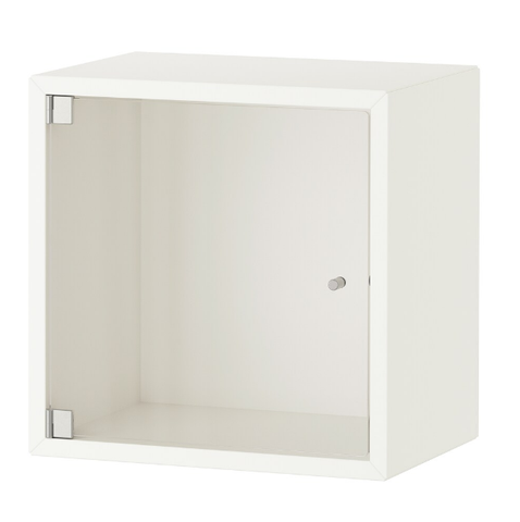 GIÁ VUÔNG TREO TƯỜNG CÓ CỬA KÍNH EKET IKEA - TRẮNG 35x25x35 cm