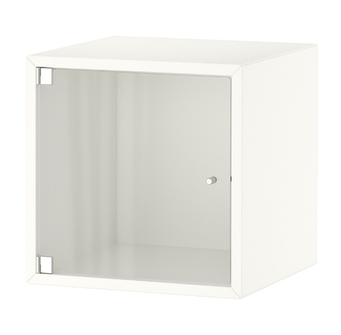 GIÁ VUÔNG TREO TƯỜNG CÓ CỬA KÍNH EKET IKEA - TRẮNG 35x35x35 cm