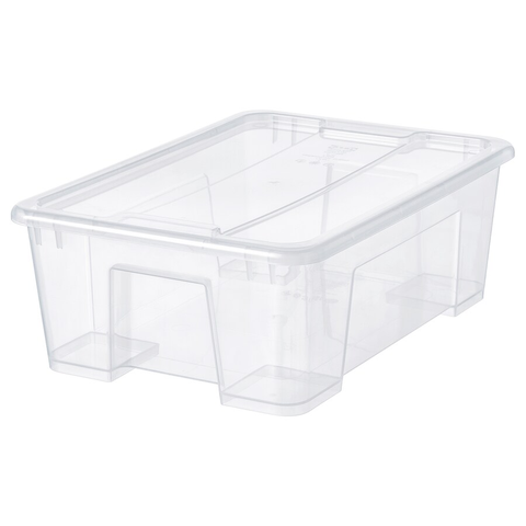 HỘP NHỰA CÓ NẮP SAMLA IKEA 39x28x14 cm / 11 L