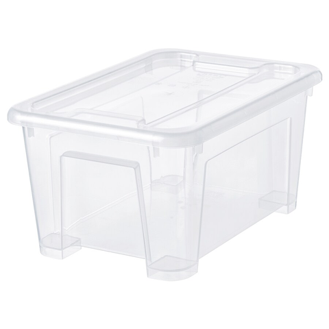 HỘP NHỰA CÓ NẮP SAMLA IKEA 28x20x14 cm / 5 l