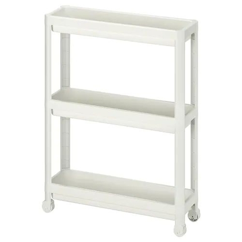 KỆ ĐẨY 3 TẦNG NHÀ TẮM VESKEN IKEA - TRẮNG 54x18x71 cm