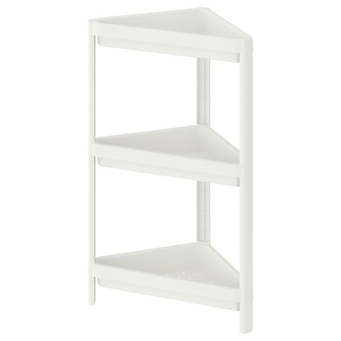 KỆ GÓC 3 TẦNG VESKEN IKEA - TRẮNG 33x33x71 cm