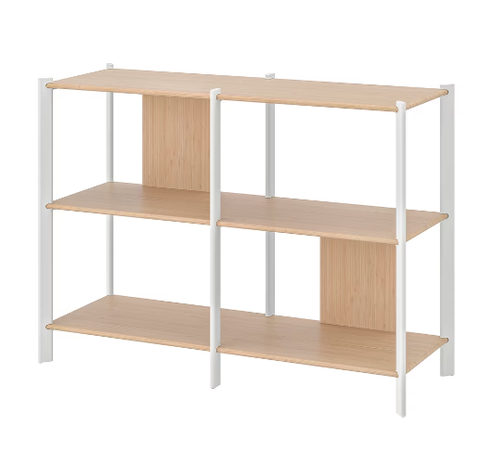 KỆ LƯU TRỮ JÄTTESTA IKEA - TRẮNG/TRE 120x85 cm