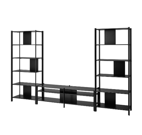 KỆ LƯU TRỮ VÀ TI VI KẾT HỢP JÄTTESTA IKEA - ĐEN 320x40x194 cm