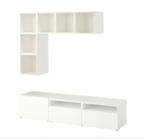 KỆ TI VI KẾT HỢP KỆ LƯU TRỮ BESTÅ / EKET IKEA - TRẮNG180x40x170 cm