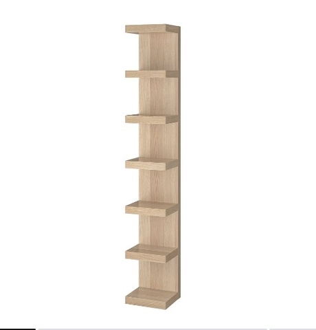 KỆ TREO TƯỜNG LACK - SỒI TRẮNG 30x28x190 cm