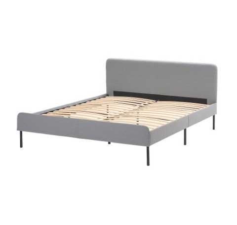 KHUNG GIƯỜNG BỘC NỆM SLATTUM IKEA - XÁM NHẠT 150x200 cm